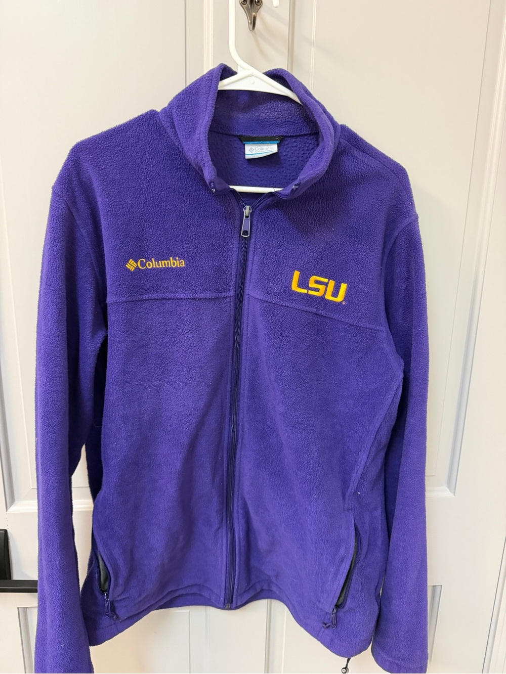 Columbia Mens Purple LSU Full-Zip Fleece Jacket